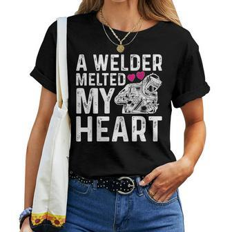 A Welder Melted My Heart Outfit For Wife Girlfriend Women T-shirt - Monsterry CA