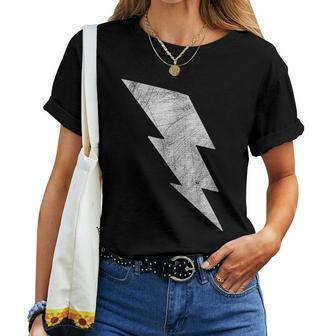 White Retro Vintage Lightning Bolt Graphic Kid Women T-shirt - Monsterry
