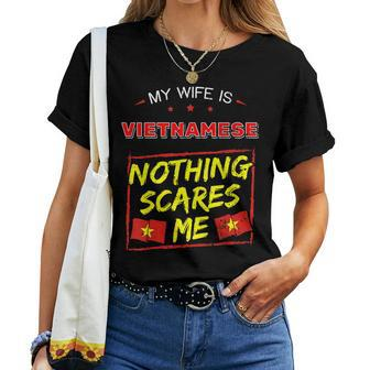 My Wife Is Vietnamese Vietnam Heritage Roots Flag Pride Women T-shirt - Monsterry CA