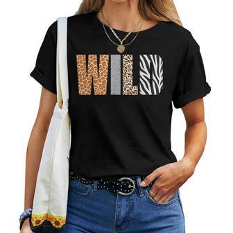 Wild Animal Pattern Giraffe Wolf Leopard Zebra Animal Print Women T-shirt - Monsterry DE