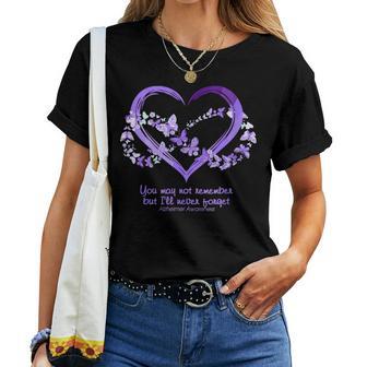 I Will Remember For You Butterfly Alzheimer's Awareness Women T-shirt - Monsterry