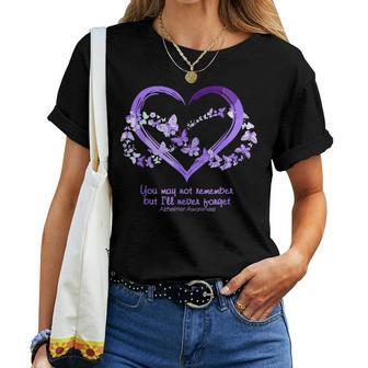 I Will Remember For You Butterfly Alzheimer's Awareness Women T-shirt - Monsterry