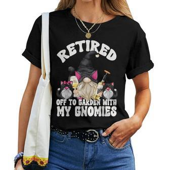 Wine And Cat Grandpa Retirement Gnome For Retired Dad Women T-shirt - Monsterry CA
