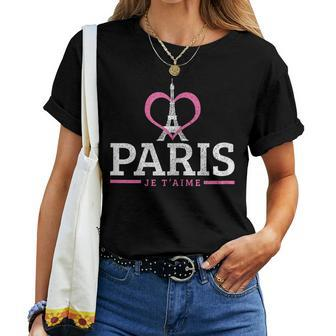 Women's Paris France Eiffel Tower Souvenir T-shirt Frauen - Seseable