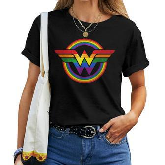 Wonder Pride Gay Hero Proud Ally Lgbtq Rainbow Flag Women T-shirt - Monsterry DE