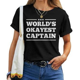 Worlds Okayest Captain Army Air Force Military Women Women T-shirt - Monsterry AU