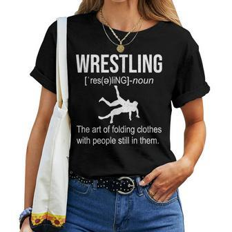 Wrestling Definition Wrestle Girl Wrestling Women T-shirt | Mazezy