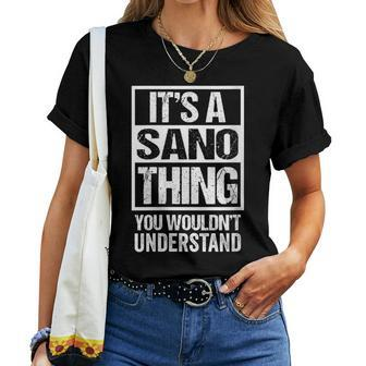 佐野苗字名字 It's A Sano Thing You Wouldn't Understand Family Name Women T-shirt - Seseable
