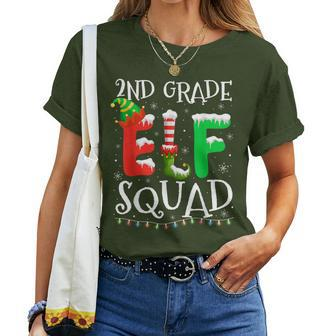 2Nd Grade Elf Squad Teacher Christmas Students Women T-shirt - Seseable
