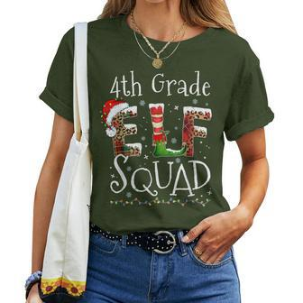4Th Grade Elf Squad Xmas For Teachers Students Women T-shirt - Thegiftio UK