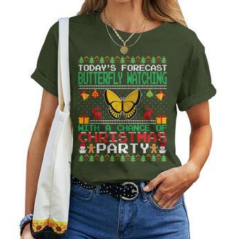 Butterfly Watching Christmas Party Butterfly Lover Xmas Women T-shirt - Monsterry AU