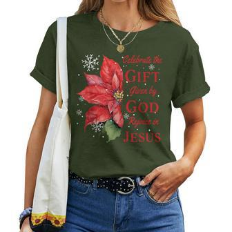 Celebrate Jesus Birth Christian Christmas Women T-shirt - Monsterry