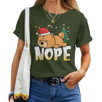 Christmas Chow Chow Nope Lazy Dog Boys Girls Clothing Women T-shirt - Monsterry AU