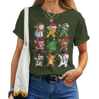 Christmas Dabbing Santa Elf Friends Boys Girls Xmas Dab Women T-shirt | Mazezy