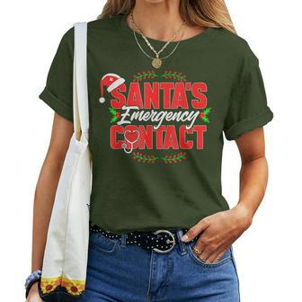 Christmas Santa's Emergency Contact Nurse Women T-shirt | Mazezy DE