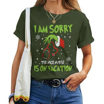 Christmas I Am Sorry The Nice Nurse Is On Vacation Women T-shirt - Monsterry