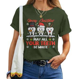 Christmas All Th White Xmas Dentist Dental Squad Women Women T-shirt - Monsterry CA