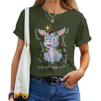 Con Mi Burrito Sabanero Mexican Tuki Tuki Donkey Latino Xmas Women T-shirt - Seseable