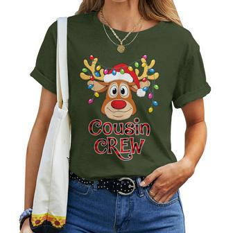Cousin Crew Christmas Reindeer Santa Hat Xmas Women Women T-shirt - Seseable