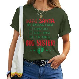 Dear Santa I Want To Become A Big Sister Newborn Quote Women T-shirt - Monsterry AU