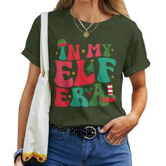In My Elf Era Groovy Xmas Christmas Elf Women T-shirt | Mazezy