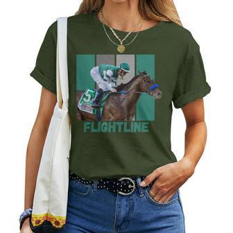 Flightline Horse Racing Thoroughbred Del Mar Santa Anita Women T-shirt - Monsterry