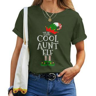 The Cool Aunt Elf Matching Family Group Christmas Women T-shirt - Monsterry UK