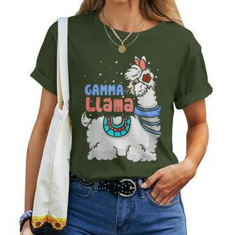 Gamma Llama Matching Family Christmas Pajamas Women T-shirt - Monsterry