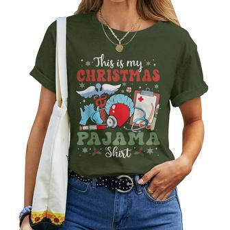Groovy This Is My Christmas Pajama Surgical Tech Xmas Women T-shirt | Mazezy