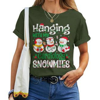 Hanging With My Cardiology Nurse Snowmies Christmas Nursing Women T-shirt | Seseable CA