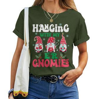 Hanging With My Er Gnomies Nurse Gnome Xmas Light Christmas Women T-shirt - Monsterry CA
