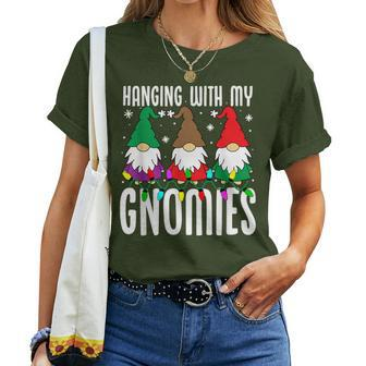Hanging With My Gnomies Christmas Gnome Xmas Women Women T-shirt - Monsterry AU
