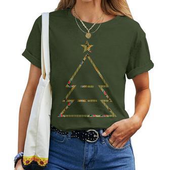 Kente Pattern Christmas Tree Xmas African Style Women T-shirt - Monsterry AU