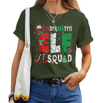 Kindergarten Elf Squad Christmas Elf Costume Student Teacher Women T-shirt | Mazezy CA