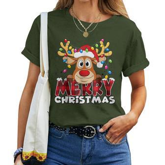 Merry Christmas Reindeer Xmas Santa Claus Women Women T-shirt - Thegiftio UK