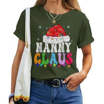 Nanny Claus Xmas Family Matching Grandma Christmas Women T-shirt - Seseable