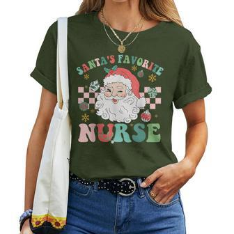 Nurse Christmas Santa's Favorite Nurse Christmas Women T-shirt - Thegiftio UK