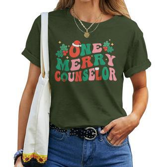One Merry 5Th Grade Teacher Christmas Teacher Counseling Women T-shirt - Seseable