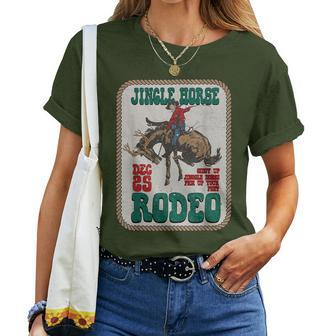 Retro Groovy Jingle Horse Rodeo Christmas Western Cowboy Women T-shirt - Monsterry AU