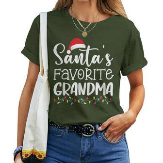Santa's Favorite Grandma Ugly Sweater Christmas Women T-shirt - Seseable