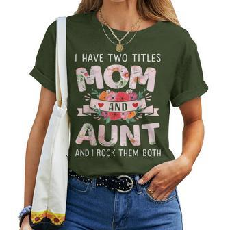 Two Titles Mom Aunt Rock For Christmas Birthday Women T-shirt - Seseable