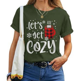 Women's Christmas Let's Get Cozy Christmas Women T-shirt - Monsterry