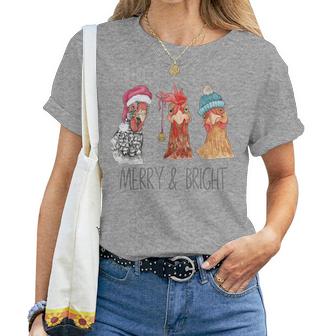 Cute Chickens Christmas Christmas Farm Animal Holiday Women T-shirt - Monsterry UK