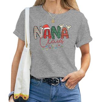 Nana Claus Ugly Christmas Sweater Merry Xmas Outfitt Women T-shirt - Seseable