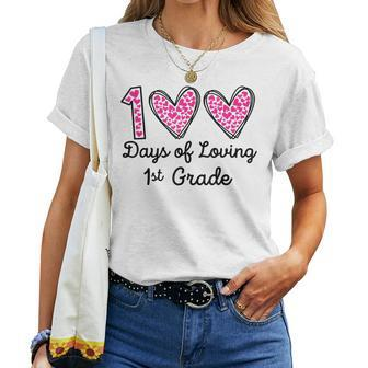 100 Days Of Loving 1St Grade 100Th Day Of School Teacher Women T-shirt - Thegiftio UK