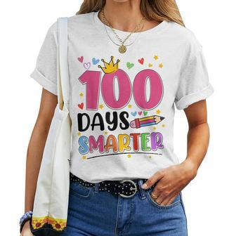 100 Days Smarter 100Th Day Of School Toddlers Girls Women T-shirt | Mazezy DE