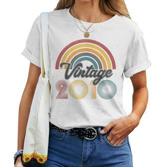 13Th Birthday For Boys Girl Vintage 2010 Retro Rainbow Women T-shirt - Monsterry