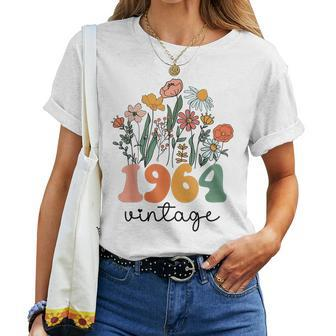 59 Years Old Vintage 1964 59Th Birthday Wildflower Women T-shirt - Seseable