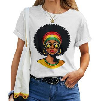 Africa Woman Headscarf Nubian Melanin Popping Black History Women T-shirt - Thegiftio UK