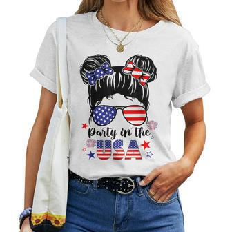 American Flag Party In Usa 4Th July Patriotic Kid Girl Women T-shirt - Monsterry